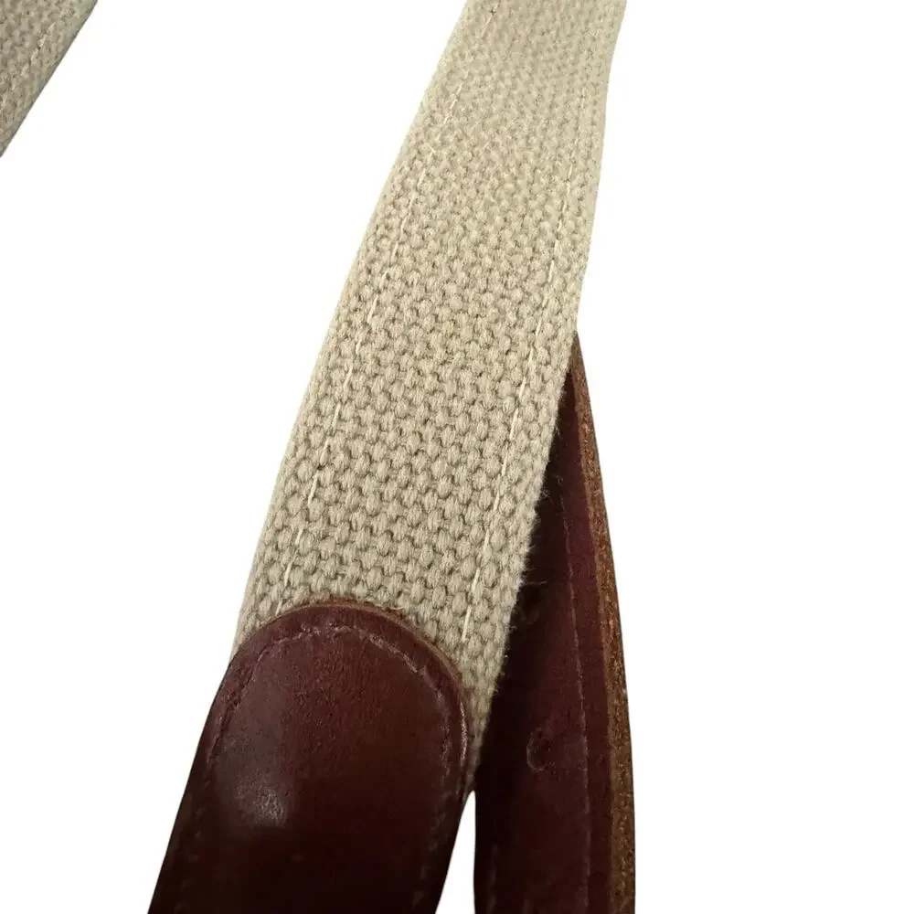 Bicycle Pattern Preppy Leather Canvas Belt Size 38 Inches Solid Brass Buckle